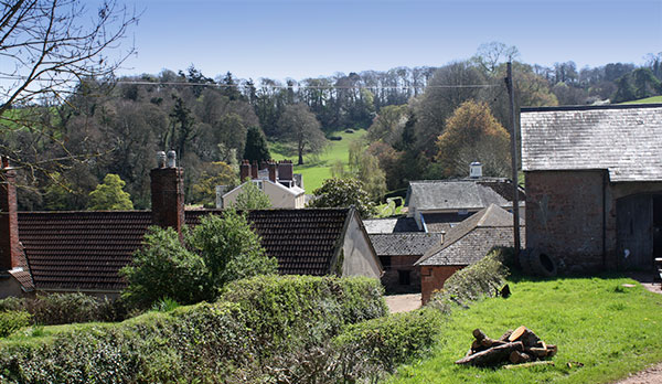 View over Bickham Farm
